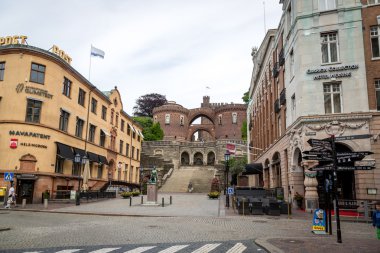 Helsingborg İsveç'te şehirde bulutlu gün