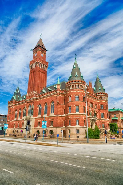 Ciudad de Helsingborg en Suecia en día nublado — Foto de Stock