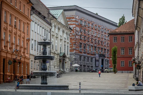 Turisté, kteří si užívají nebe v Lublani — Stock fotografie