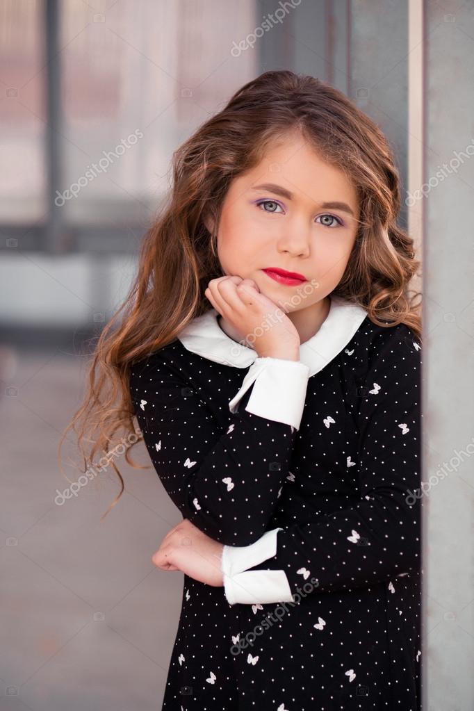 Attractive, incredible, nice, pretty little girl with amazing cute ...