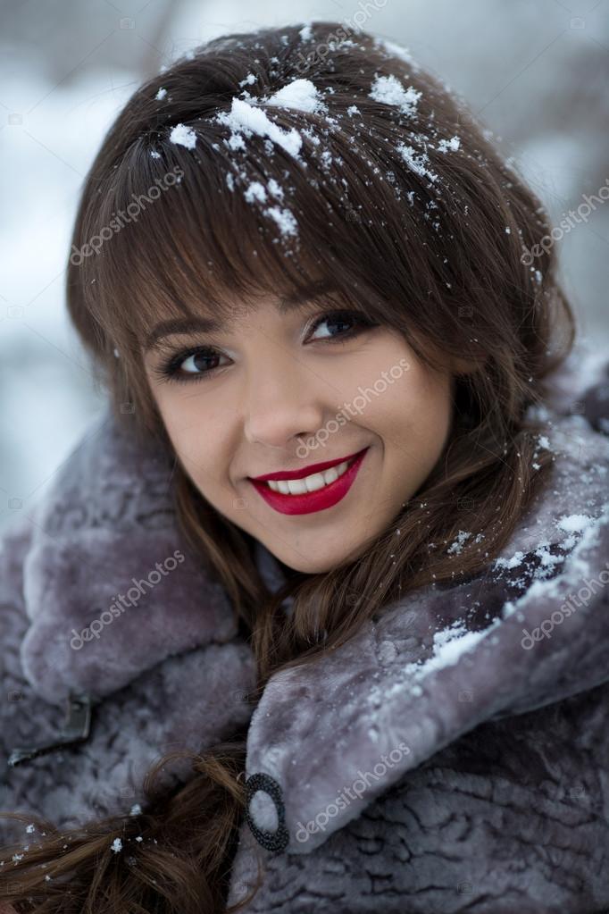 Close Up Portrait Of Very Beautiful Cute Cheerful Smiling Girl With Nice Healthy Smile White