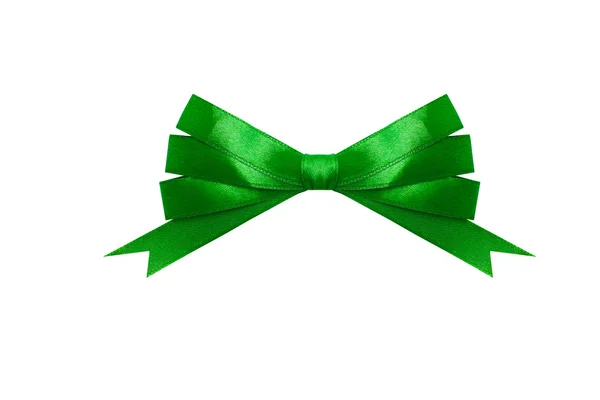孤立在白色背景上的绿色弓 — 图库照片