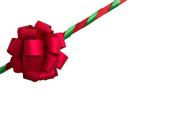 İki renkli kurdele beyaz arka plan üzerinde izole büyük yay ile. 