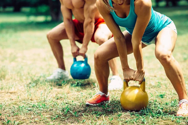 Casal Crossfit Fitness — Fotografia de Stock