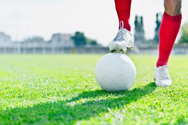 Voetbal met de bal — Stockfoto