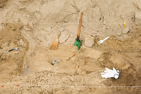 Sito di scavo archeologico — Foto Stock