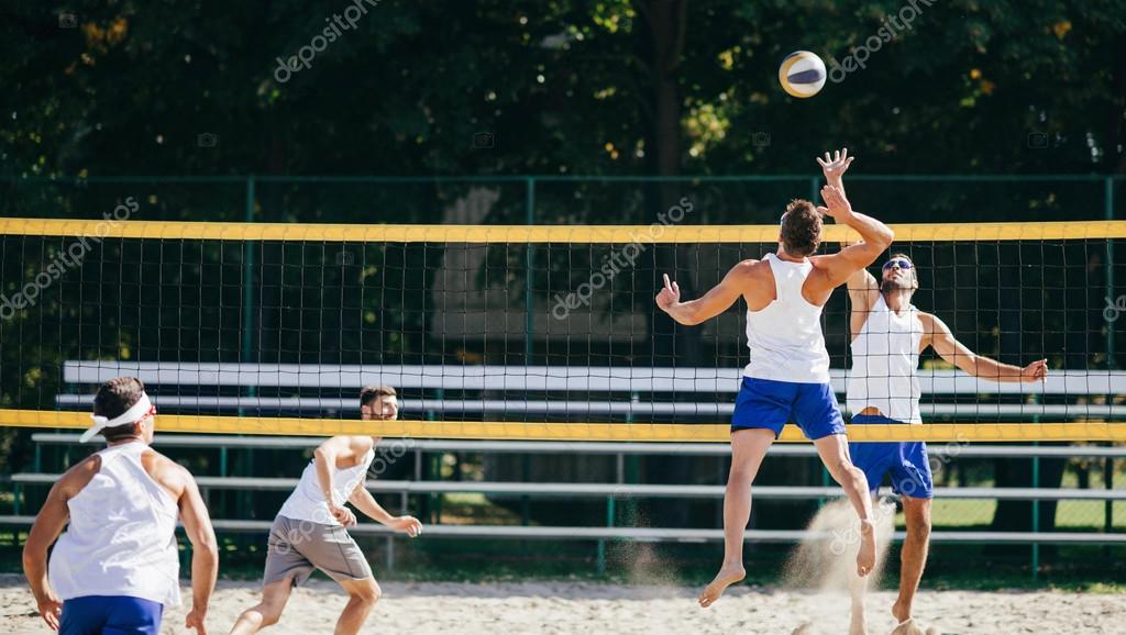 Beach Volleyball players during Game — Stock Photo © microgen 115107918
