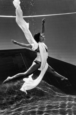Underwater female ballet dancer clipart