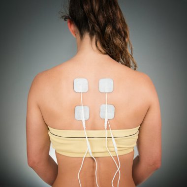  patient back with Electrodes  clipart