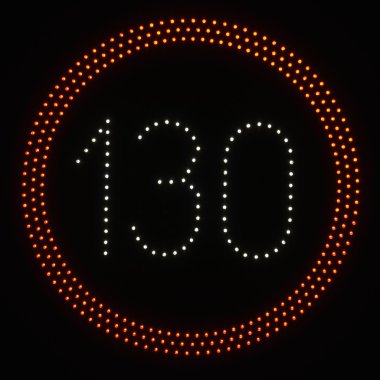 Led ışık hız sınırı işareti