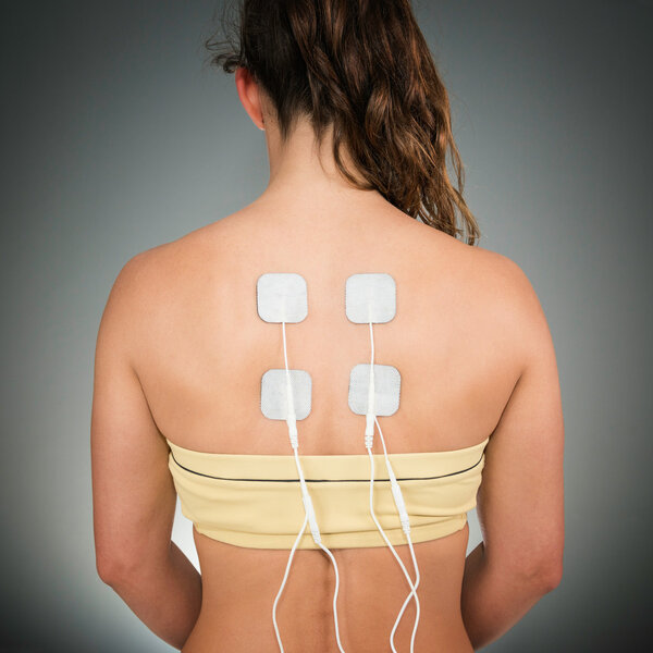  patient back with Electrodes 