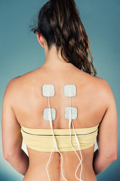  patient back with Electrodes 