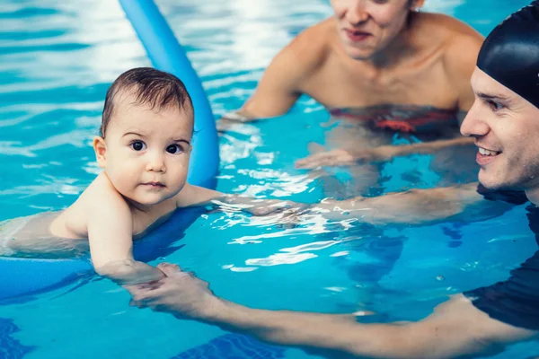 Instructor with baby boy and his mother — Stock Photo, Image