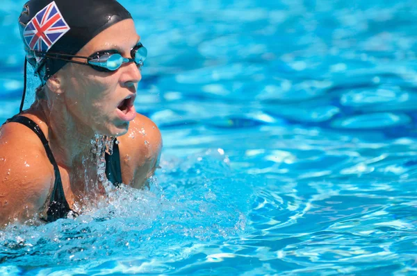 Atlet Inggris berenang kupu-kupu stroke — Stok Foto