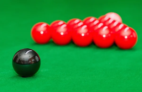 Başlama pozisyonu içinde bilardo topları — Stok fotoğraf