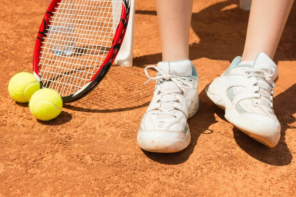 Tennisspielerfüße — Stockfoto
