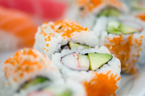 Lezzetli california rolls — Stok fotoğraf