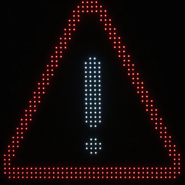 Led ışık uyarı işareti — Stok fotoğraf