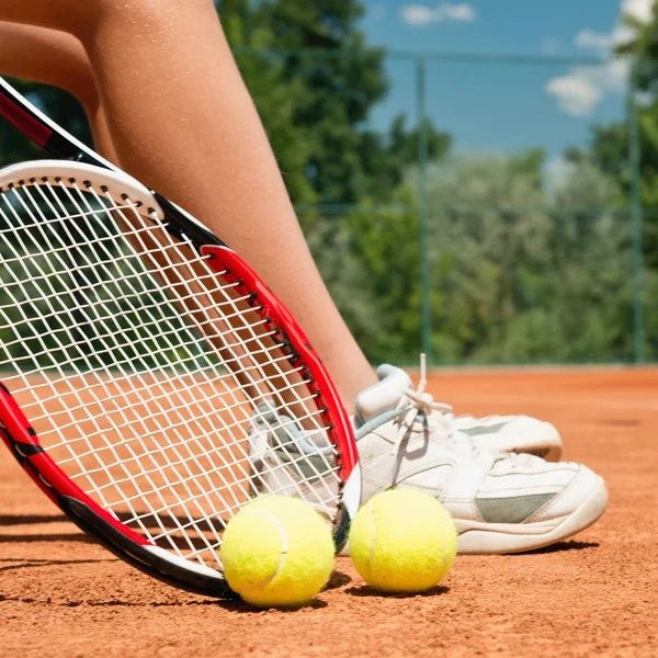 Tennis player legs — Stock Photo, Image