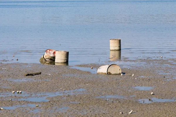 Discarded oil drums — Stock Photo, Image