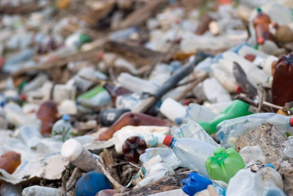Műanyag palack dump — Stock Fotó