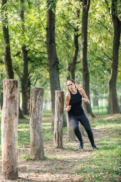 Female athlete on fitness trail