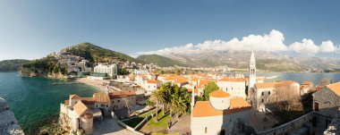 Budva eski şehrin panoramik
