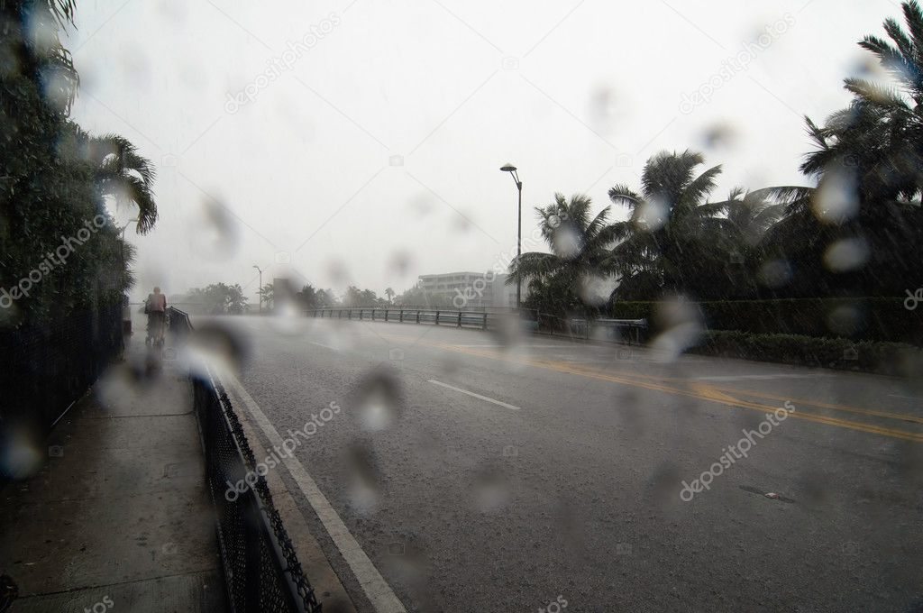 Rain during tropical storm