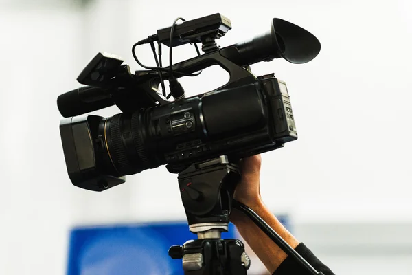 Journalist with Television camera — Stock Photo, Image