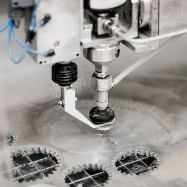 Waterjet cutting CNC machine clipart