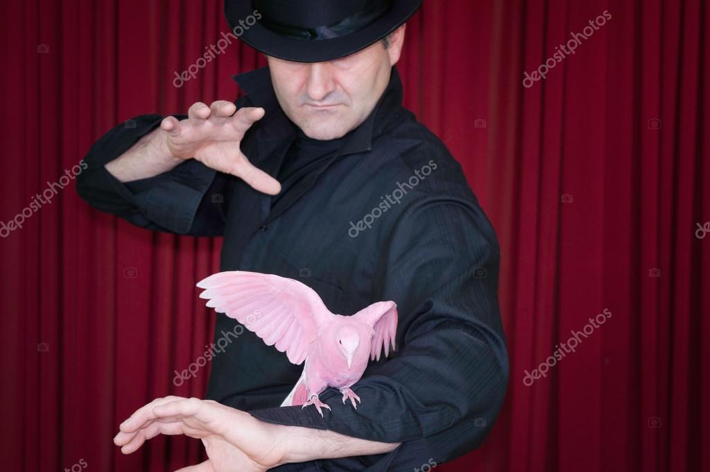 Magician performs magic trick — Stock Photo © microgen 115471126