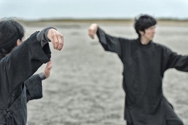 Women practicing Tai Chi Chuan clipart