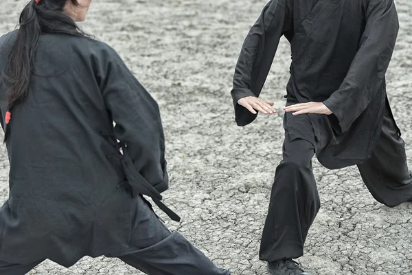 Kvinnor som tränar Qigong träning — Stockfoto