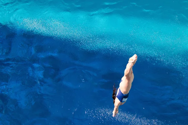 Donna in costume subacqueo — Foto Stock