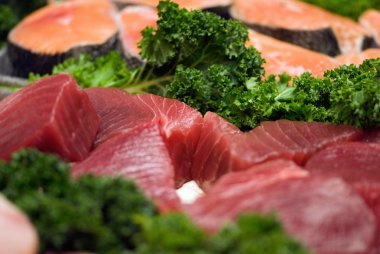 Fresh tuna steaks  clipart
