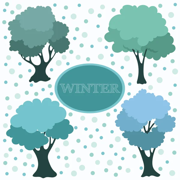 Einfache Winter Bäume Vektor Illustration — Stockvektor