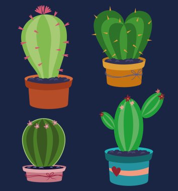 Şirin kaktüs vektör Set