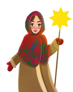 Geleneksel Ukrayna kış elbiseleri kız