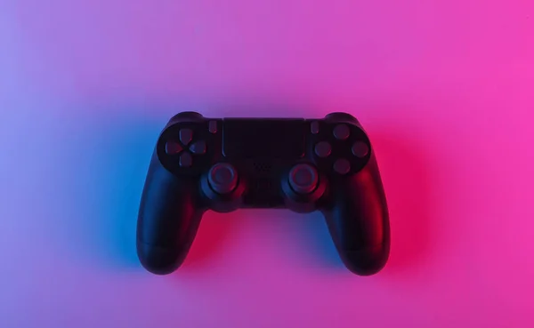 Gamepad Avec Néon Bleu Rose Clair Concept Jeu — Photo