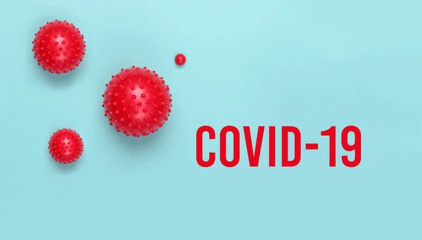 Orta Doğu Solunum Sendromu Koronavirüsü Virüs Modelleri Mavi Arka Planda — Stok fotoğraf