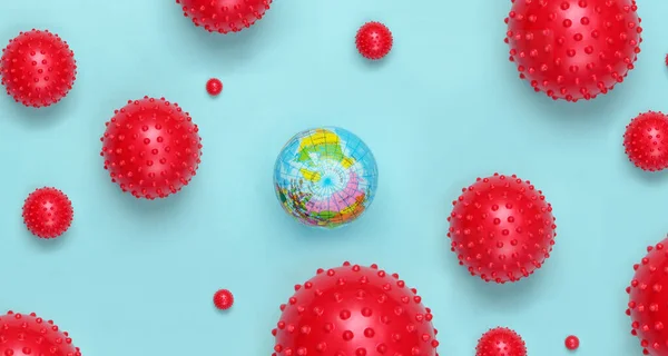 Syndrome Respiratoire Moyen Orient Coronavirus Modèles Souches Virales Globe Sur — Photo