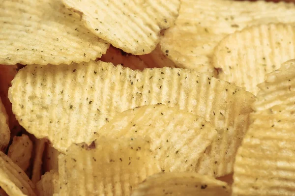 Batatas Fritas Com Nervuras Fechar — Fotografia de Stock