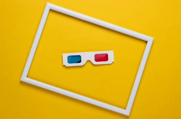 Gafas Estéreo Papel Retro Los Años Con Filtros Ojos Rojo —  Fotos de Stock