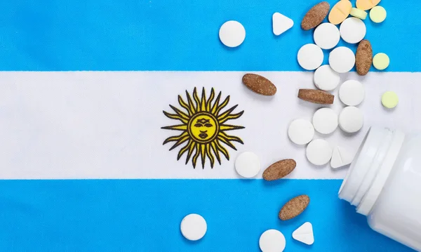 Píldoras Con Bandera Argentina —  Fotos de Stock