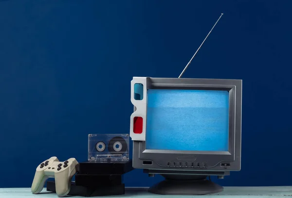 Retro Media Rozrywka Lat Tych Antena Staromodny Odbiornik Telewizyjny Retro — Zdjęcie stockowe