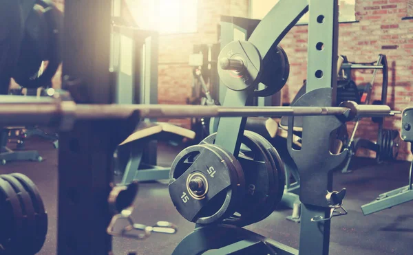 Skivstänger Gymmet Sportutrustning Gym Interiör — Stockfoto