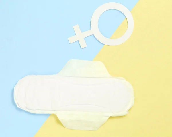 Menstruationstage Weibliches Geschlechtssymbol Pad Auf Pastellfarbenem Hintergrund Die Hygiene Der — Stockfoto