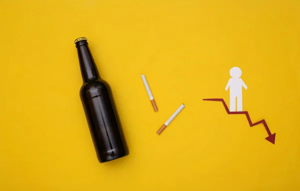 Sociale Degradatie Door Alcohol Nicotineverslaving — Stockfoto