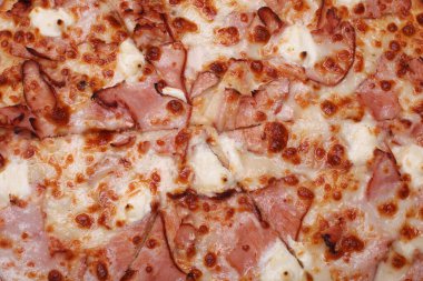 Lezzetli pizzanın dokusu, yakın plan.