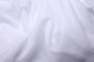 Beyaz tül dokusu kapanıyor. Kumaş arkaplanı 